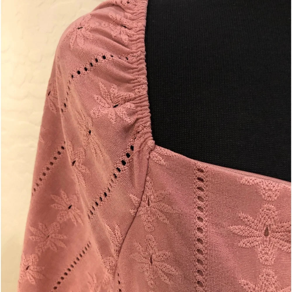 NWT | Vibe Sportswear Babydoll Eyelet Long Sleeved Mini Dress - Picture 4 of 13
